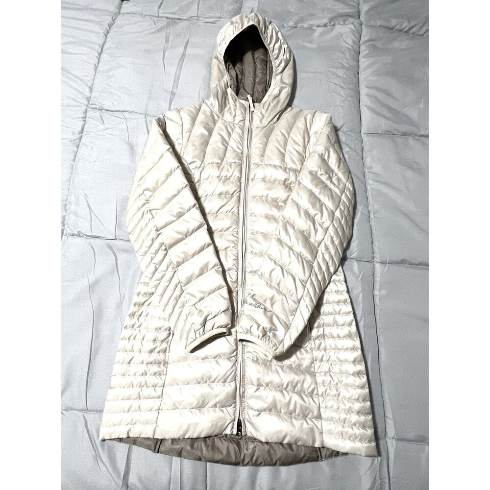 Eddie Bauer Off White, City Down Parka Long Coat Women's Size XS Petite